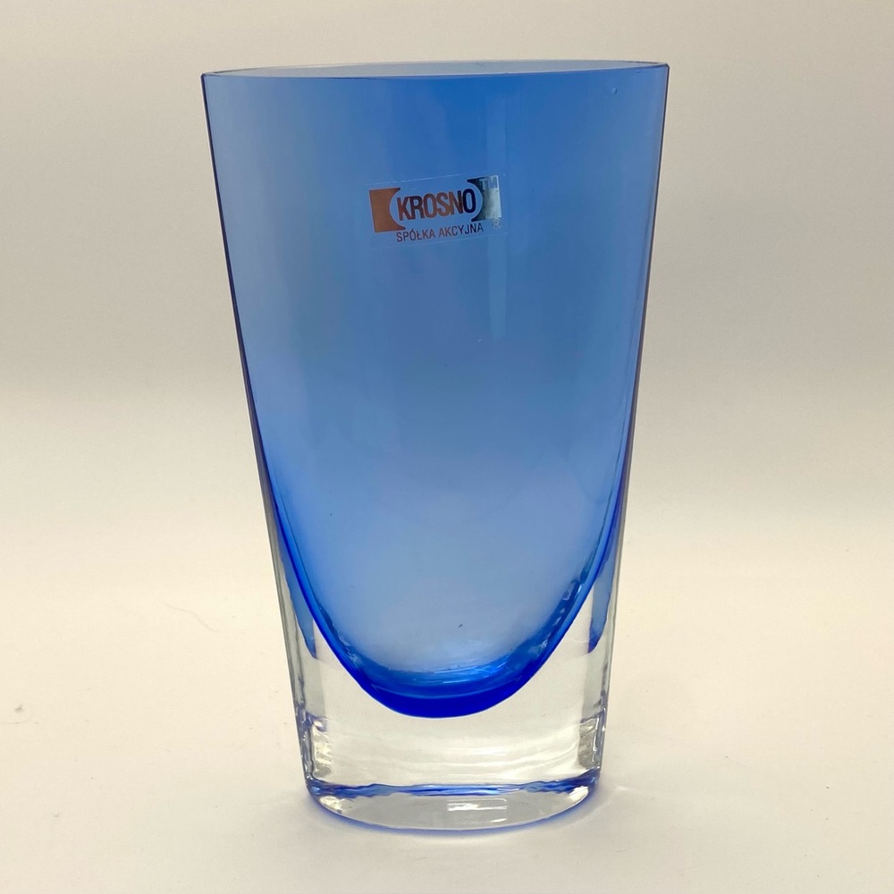 MCM cobalt blue oval vase by Krosno Poland‎
